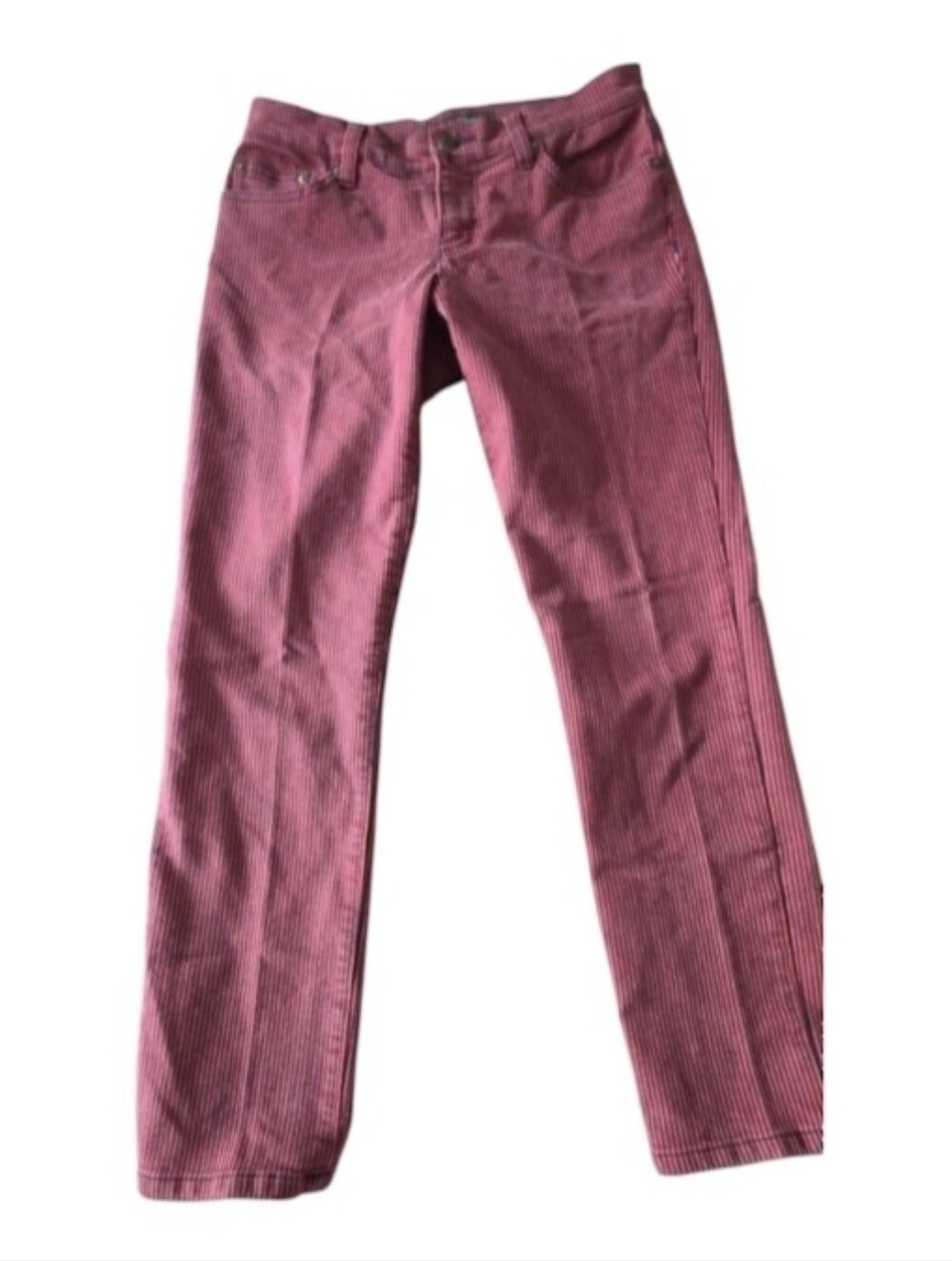 Lauren Ralph Lauren Jeans Co. Red And Indigo Striped "Modern Straight" Jeans